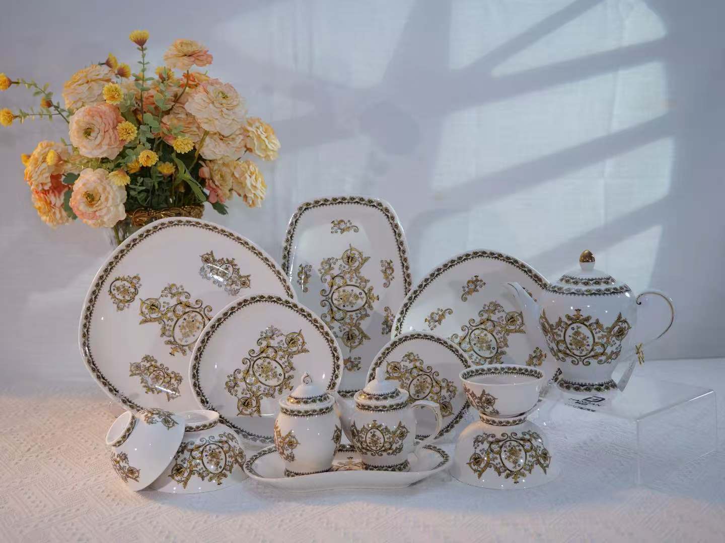 韩旦AK09陶瓷餐具57件一套手工轻奢家用欧式