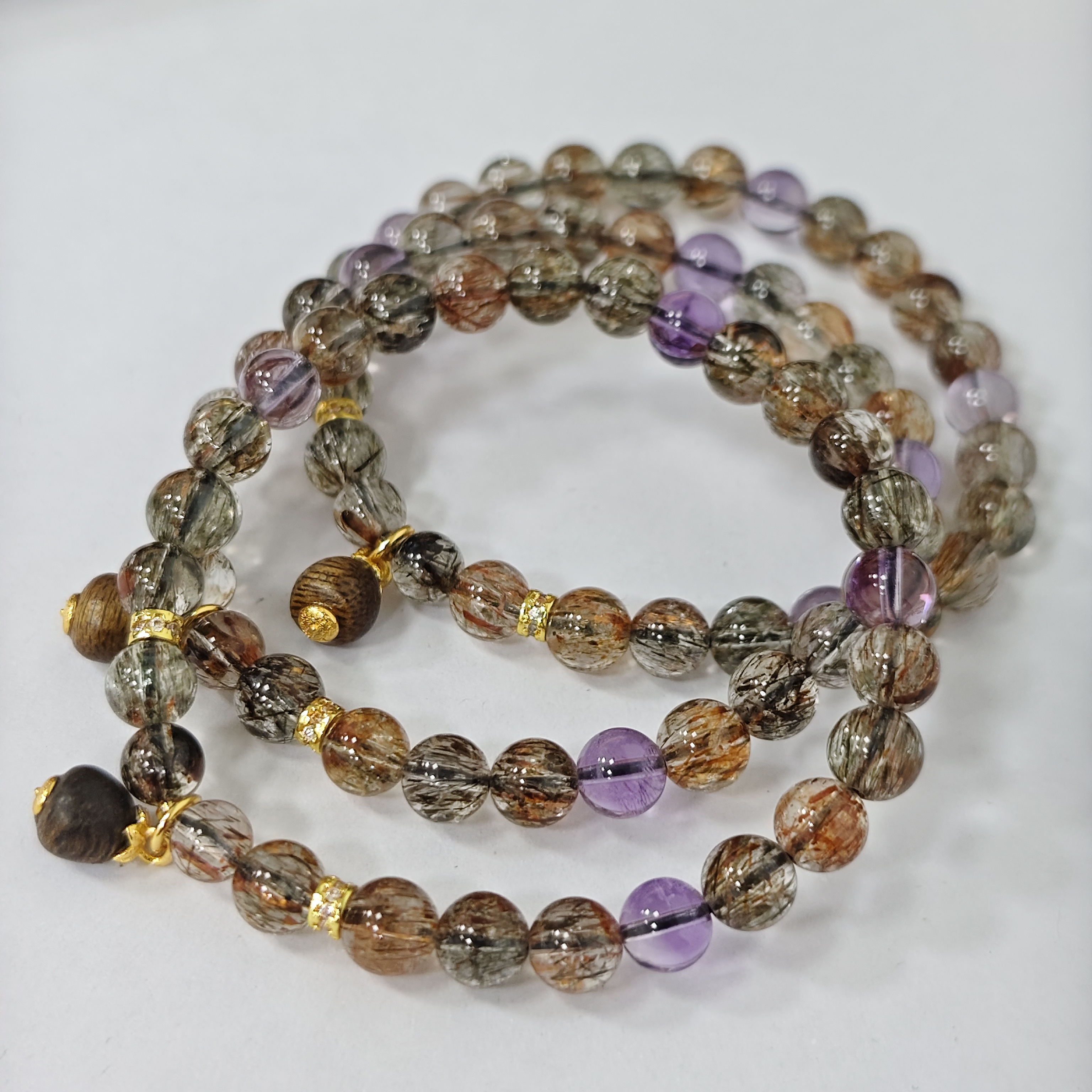 【书记甄选】天然原创黑金超七单圈手链 多样性发一件 约6mm 8014CT