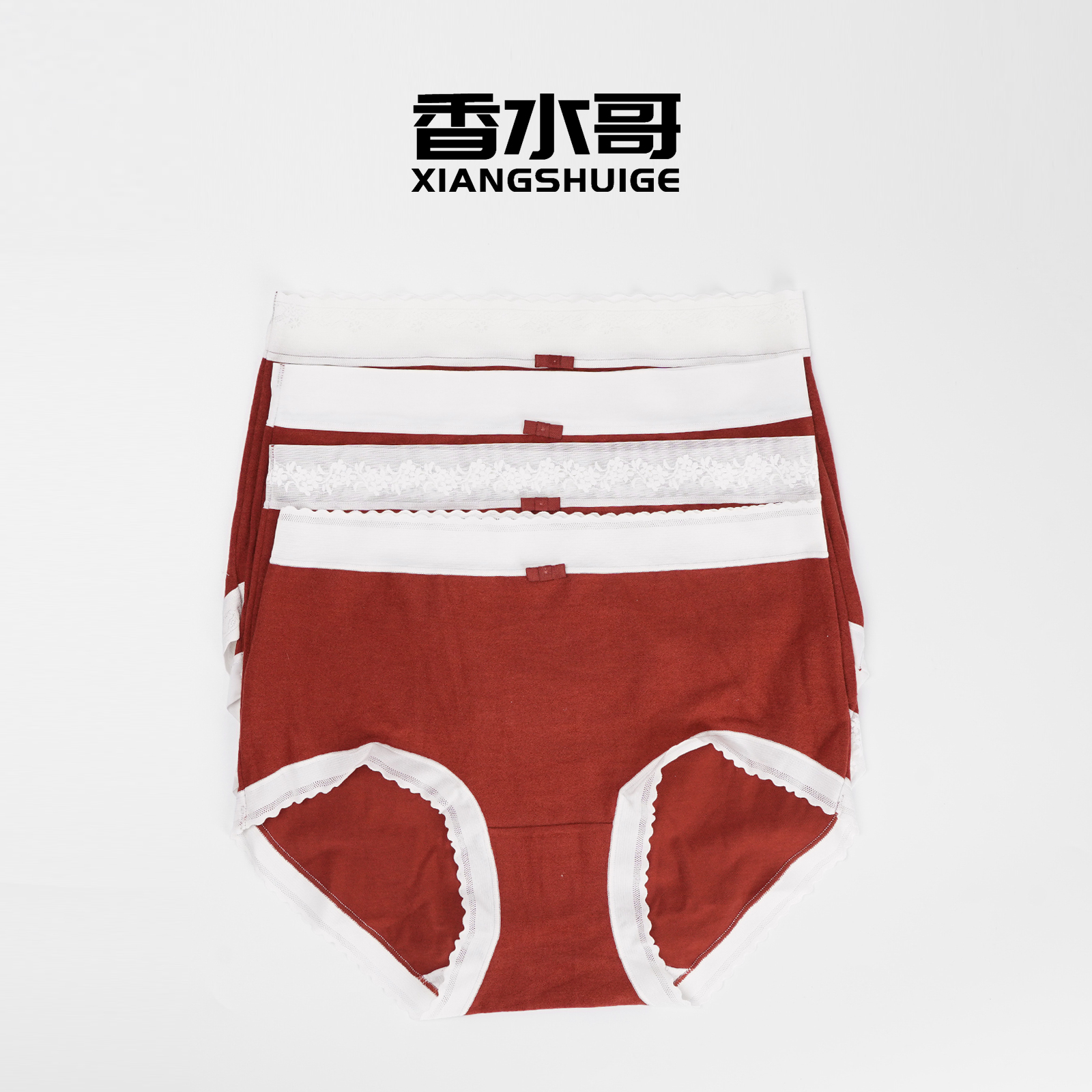 2026早春新款本命年红色简约女高端女士磨毛短裤一盒4条装