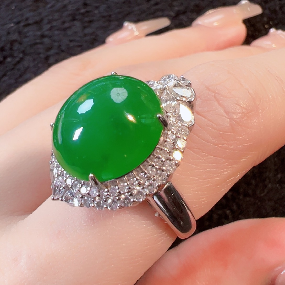 翡翠18K金镶嵌戒指【福利款】签收后24小时鉴赏期