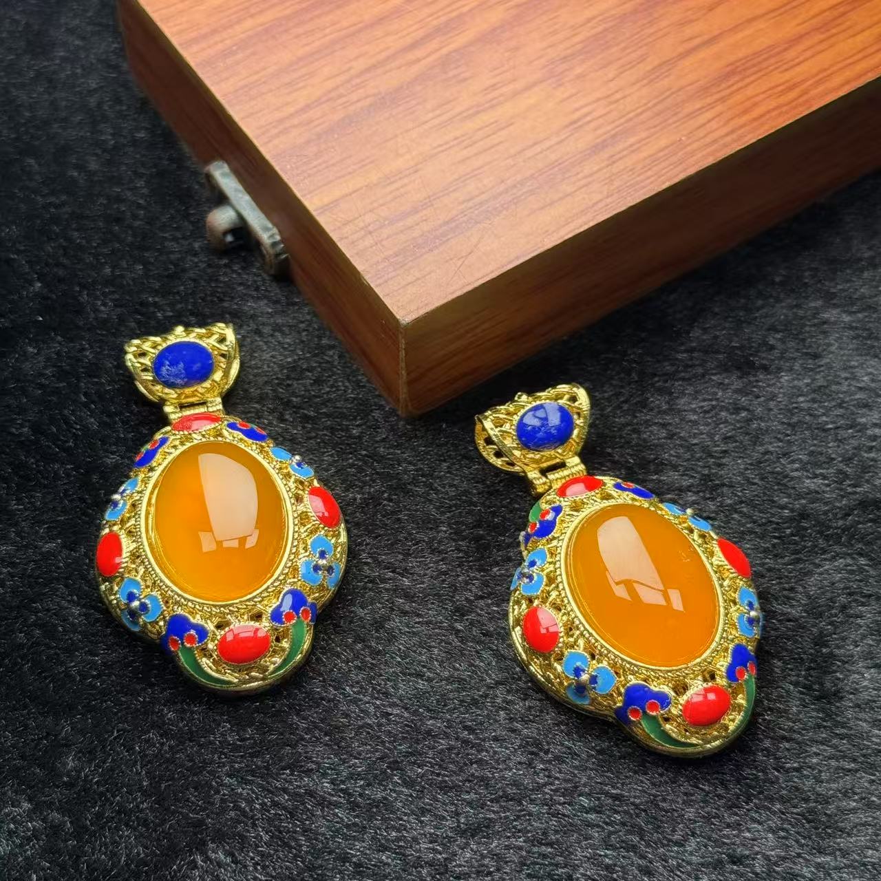 天然珠宝玉石珐琅彩黄色鸽子蛋吊坠-DH051-A6-多样性发一