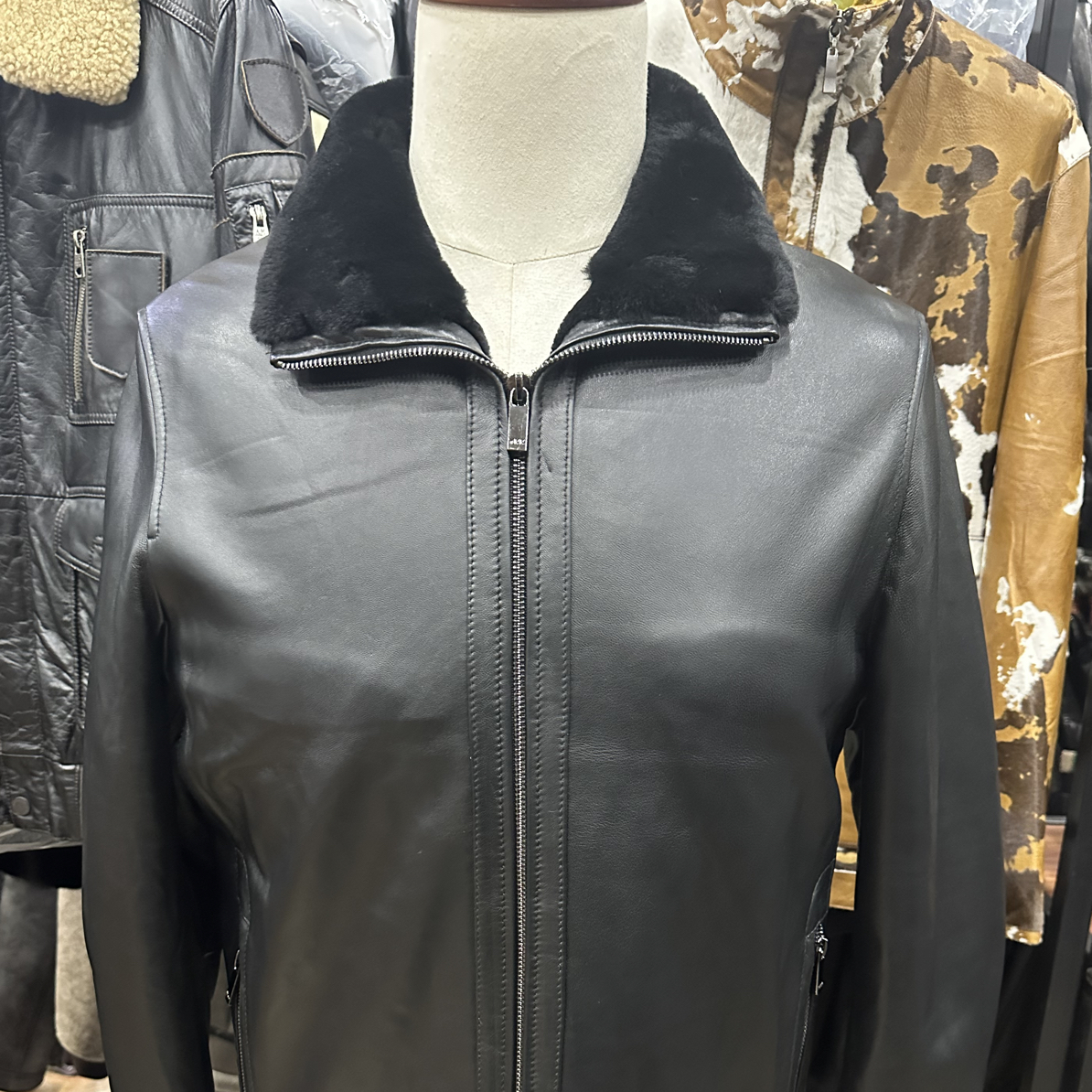 爸爸款头层绵羊皮立领净版皮毛一体内胆袖口里面纯羊毛百分百真皮