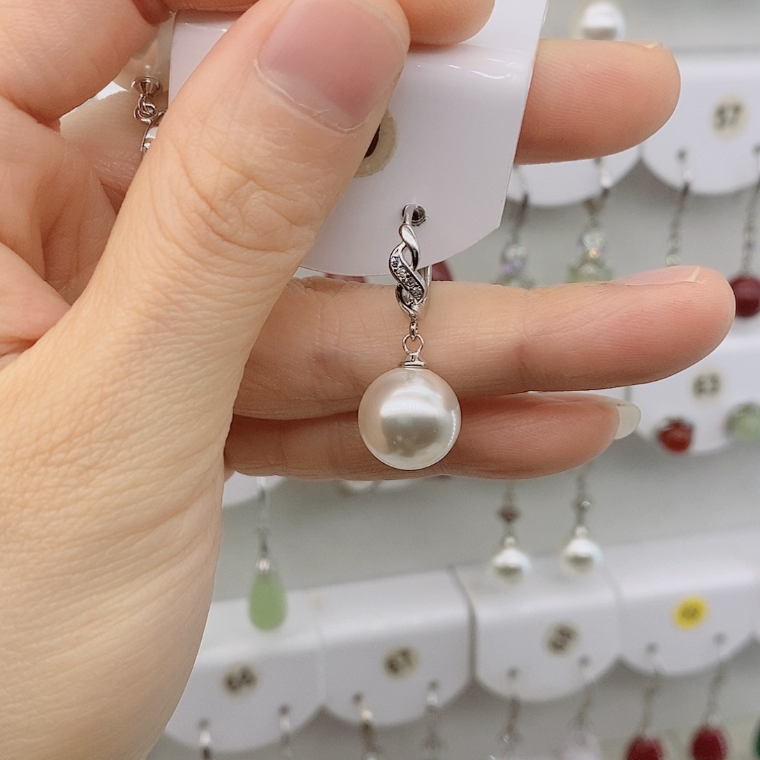 925银12毫米白贝珠