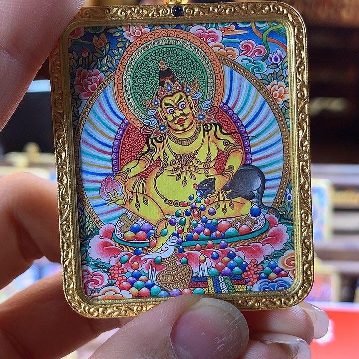 吊坠S**.热贡纯手绘唐卡黄财