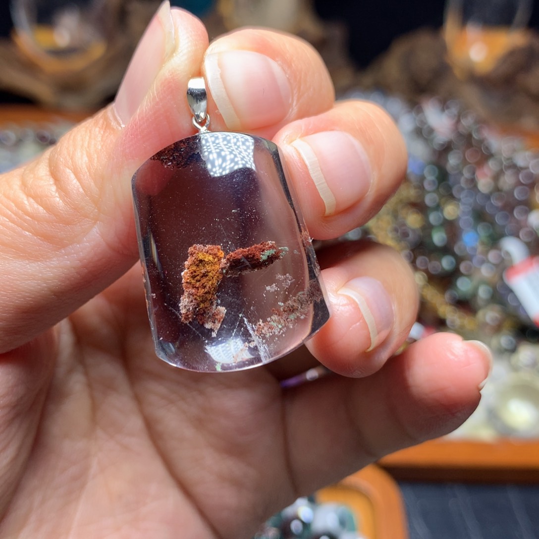 水晶吊坠(赠链)银S925镶嵌