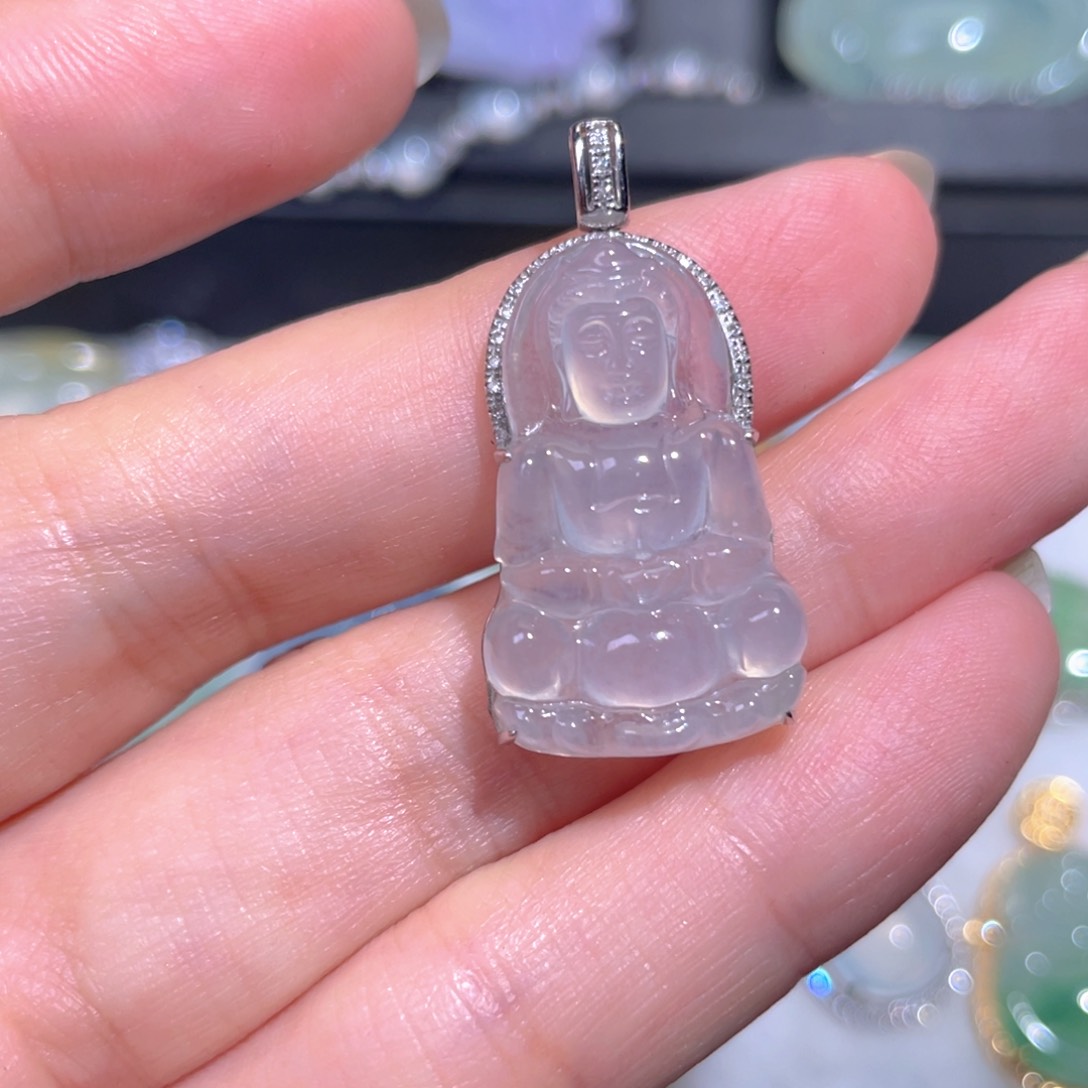 颈饰18K金镶嵌翡翠翡翠