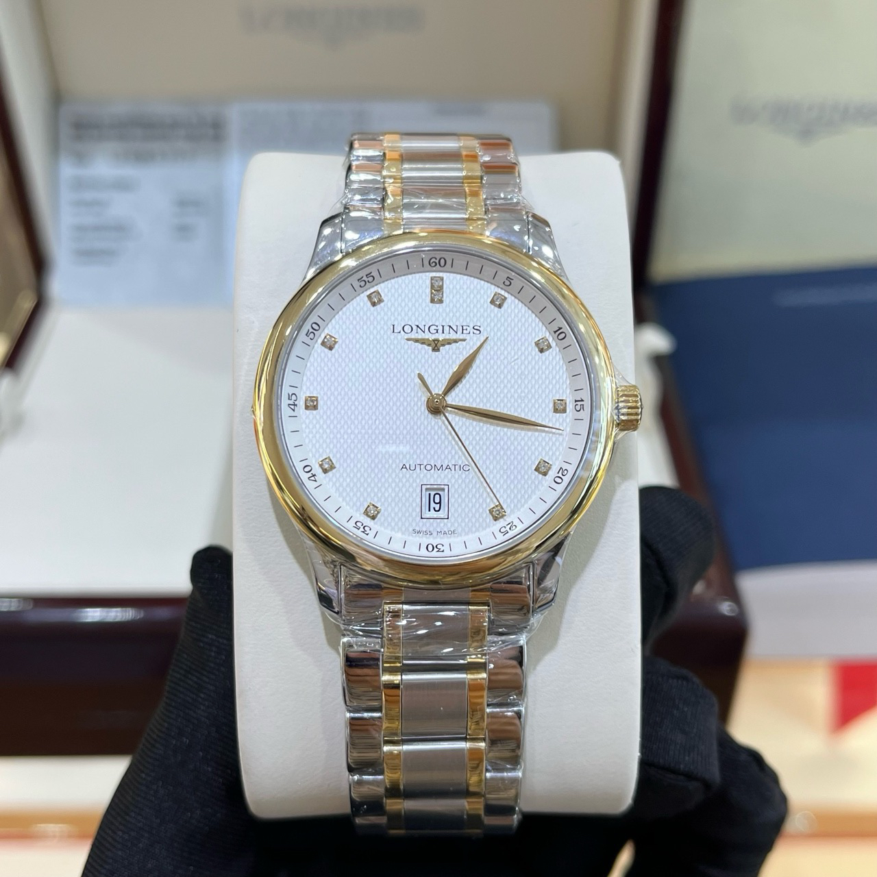 99新 Longines/浪琴 浪琴18K金机械黄金腕表男士手表