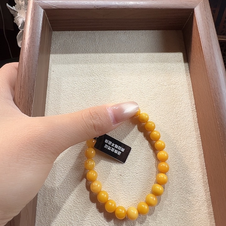 蜜蜡未镶嵌手串7.8mm蜜蜡手串