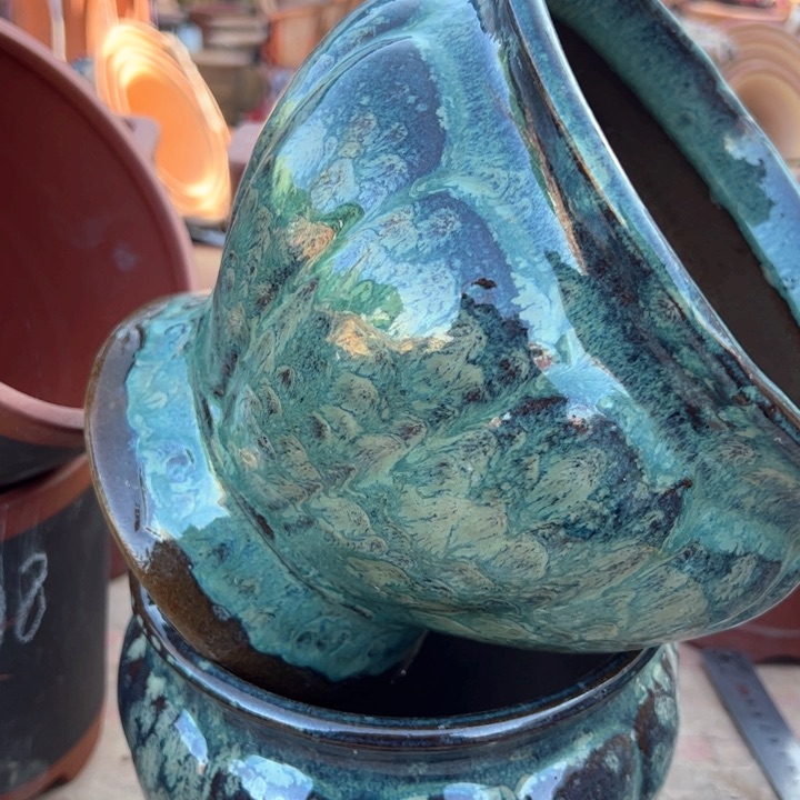 红陶紫砂兰花盆微瑕高20