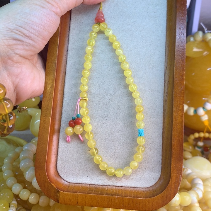 琥珀颈饰未镶嵌手机链