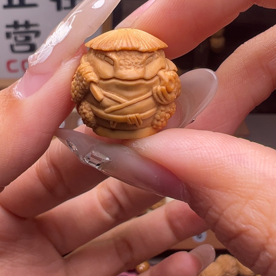 文玩核桃把件精修款金蟾钓鱼18➕尺寸全品有正常封口线