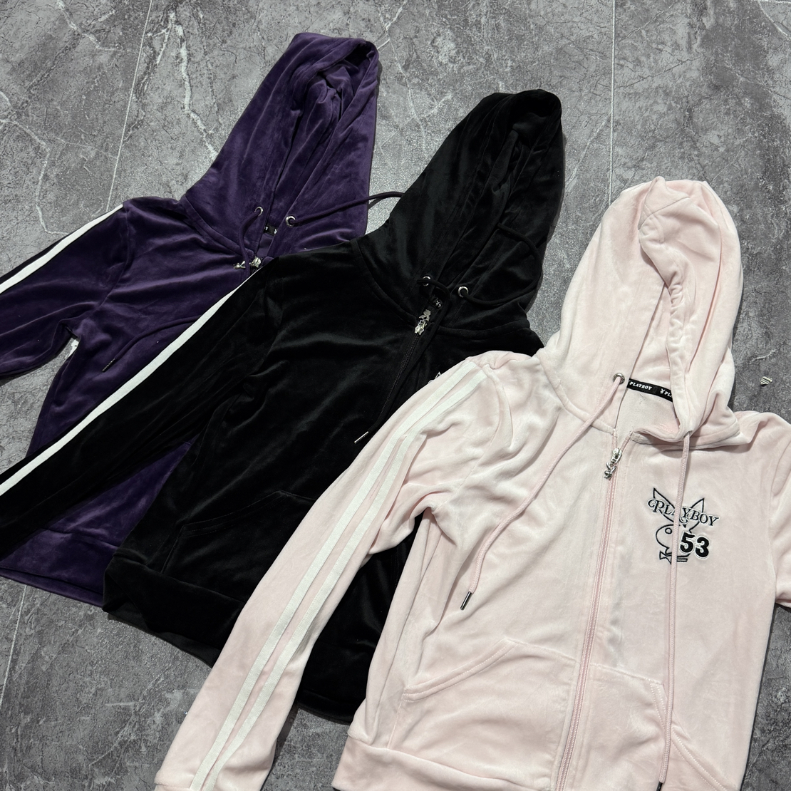 pb天鹅绒刺绣连帽短款外套