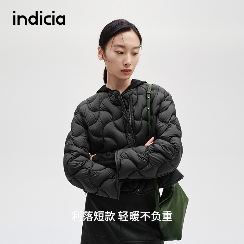 indicia标记商场同款冬季轻盈保暖90%鸭绒羽绒服外套女F2D4YR662F