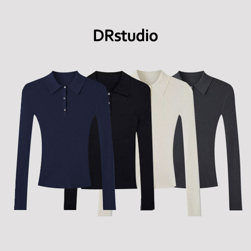 【升级版羊毛桑蚕丝针织T】高级感小众设计POLO针织衫百搭长袖F065
