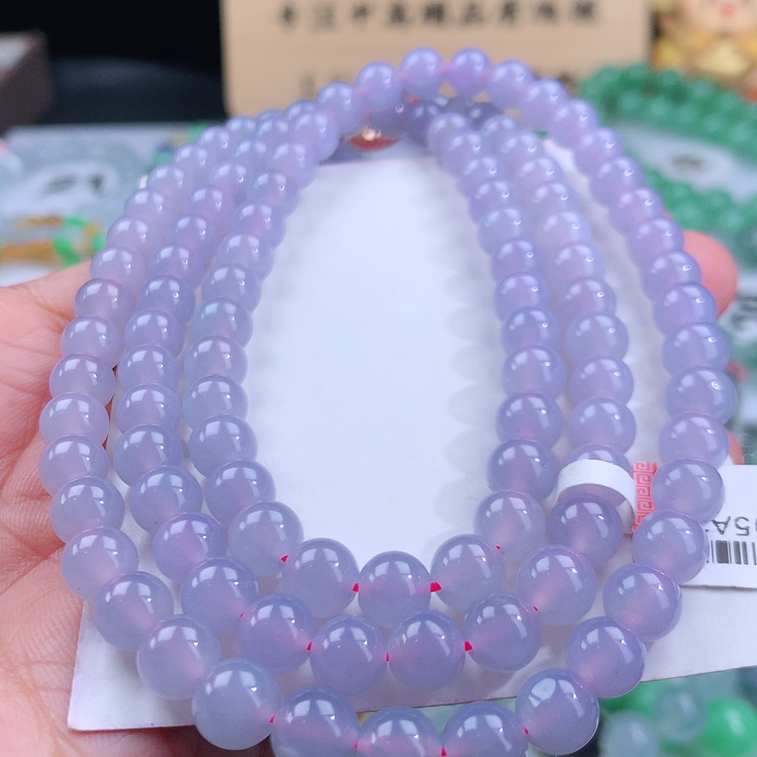 翡翠手链未镶嵌卡7mm