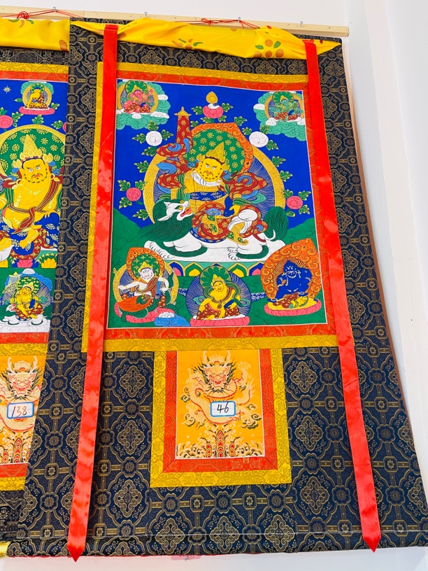 热贡精品唐卡财宝天王手绘46