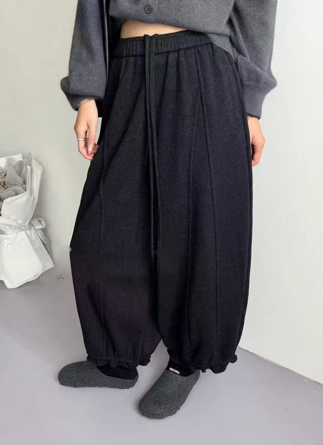 加绒甜椒裤 升级面料复合绒高克重质感九分休闲裤A25368