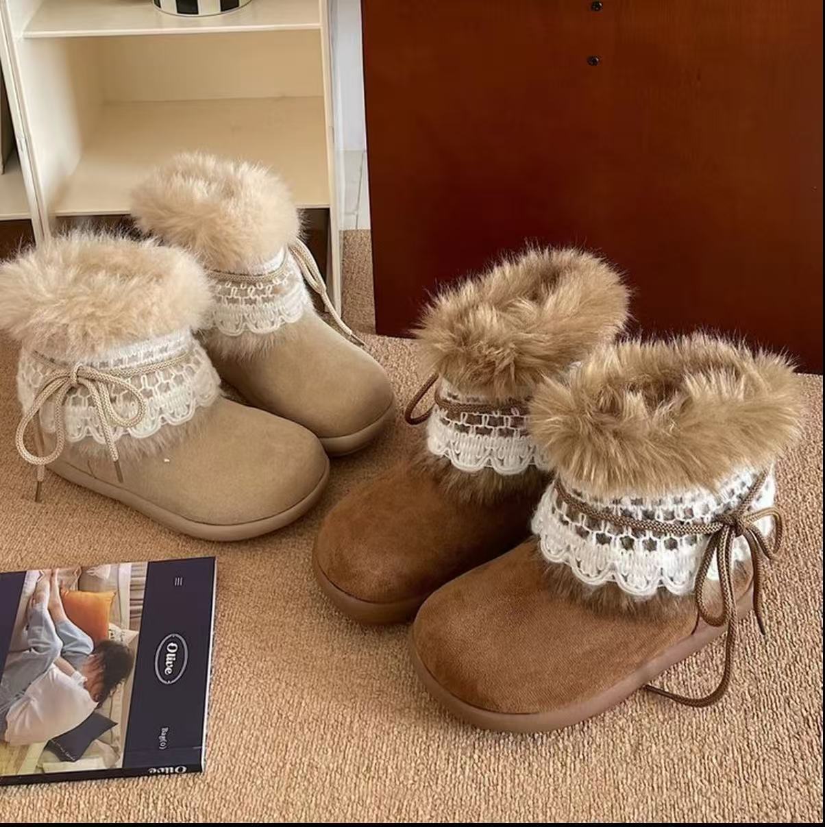 棉鞋雪地靴潮流风休闲风秋冬棉靴/毛靴冬季森系