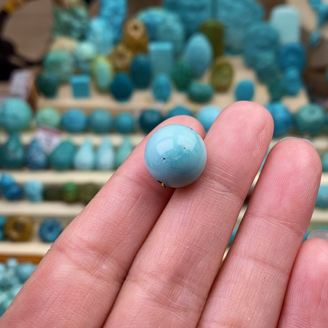 绿松石珠宝奇石未镶嵌13mm