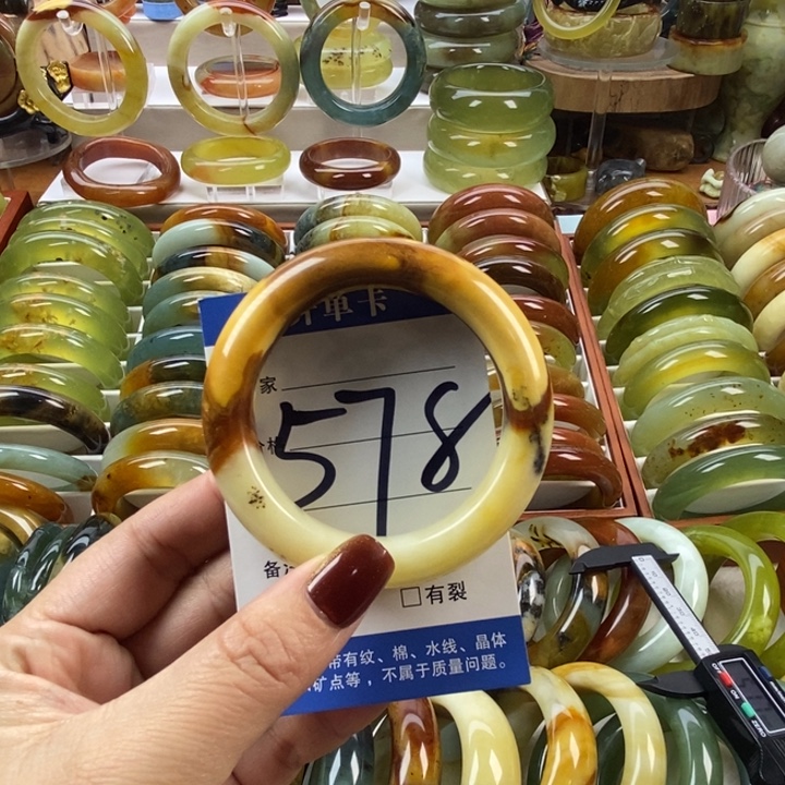 蛇纹石玉合金戒指52（草线）无售后