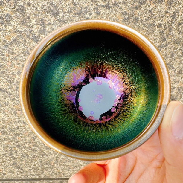 建阳建盏茶杯七彩曜变天目盏个人专用主人杯个性喝茶碗窑变油滴盏