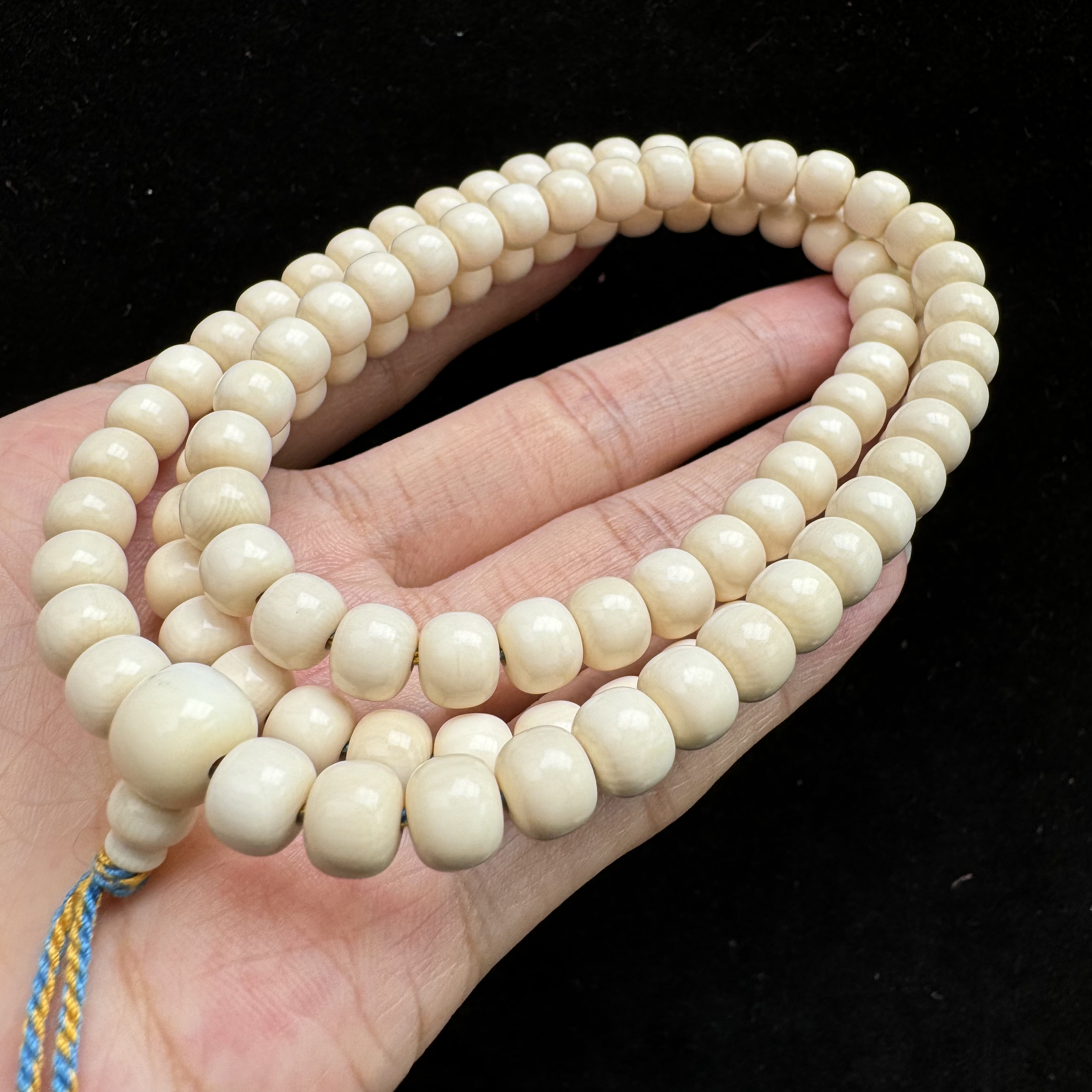 C016-1天然猛犸牙白冰毕业款 老型链子 7×6mm一条支持鉴定