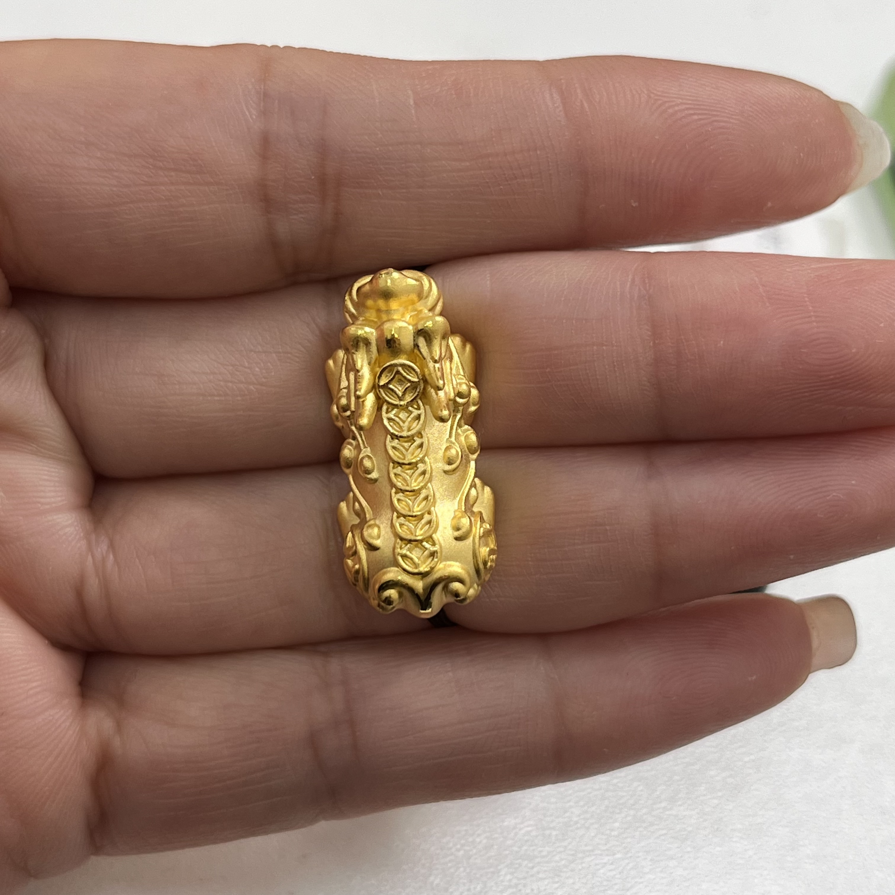 足金钱币招财貔貅手串