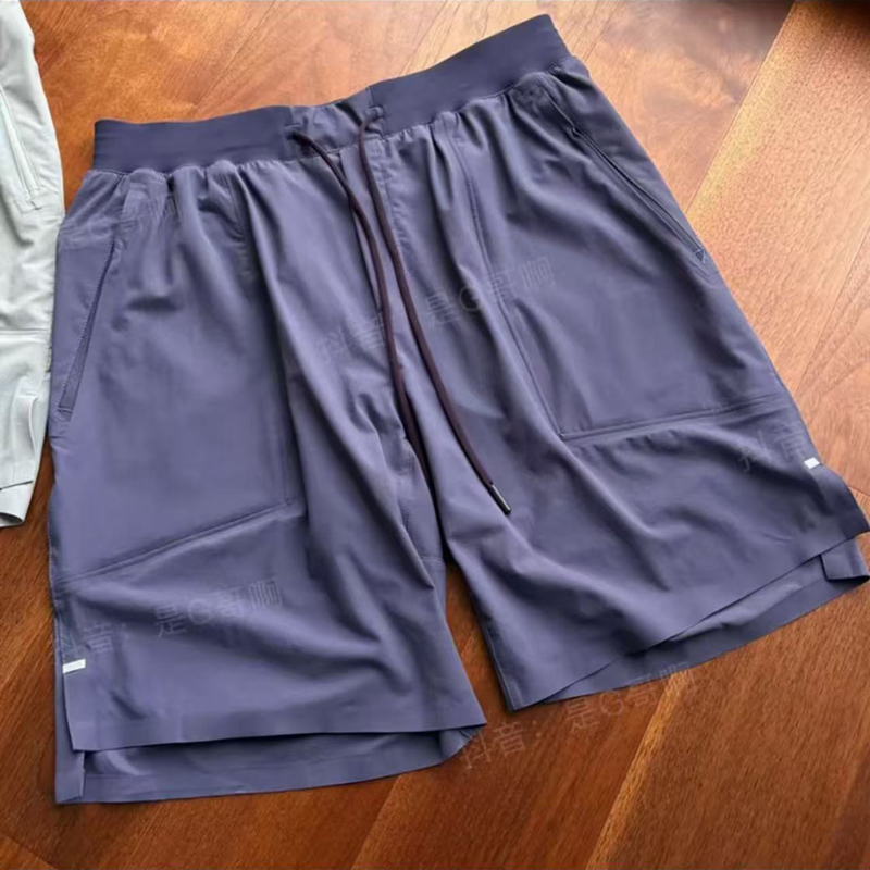 LU感LTT 夏季7寸男士运动轻薄速干透气健身休闲压胶四分短裤BG