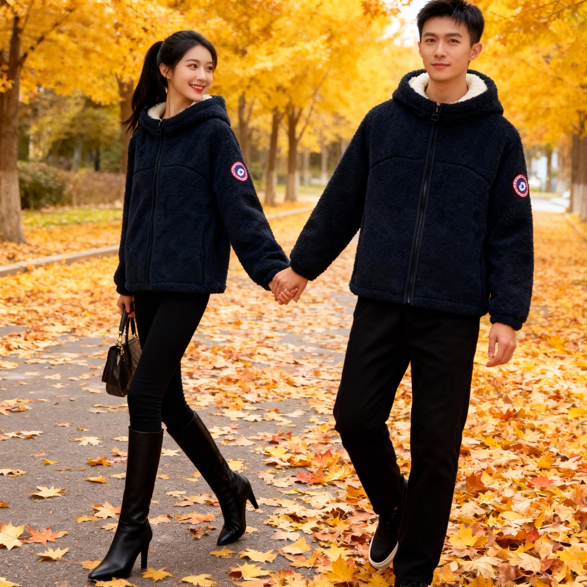 【空间1号】变态厚家居服套装三层加绒加厚情侣连帽宽松摇粒绒-2019