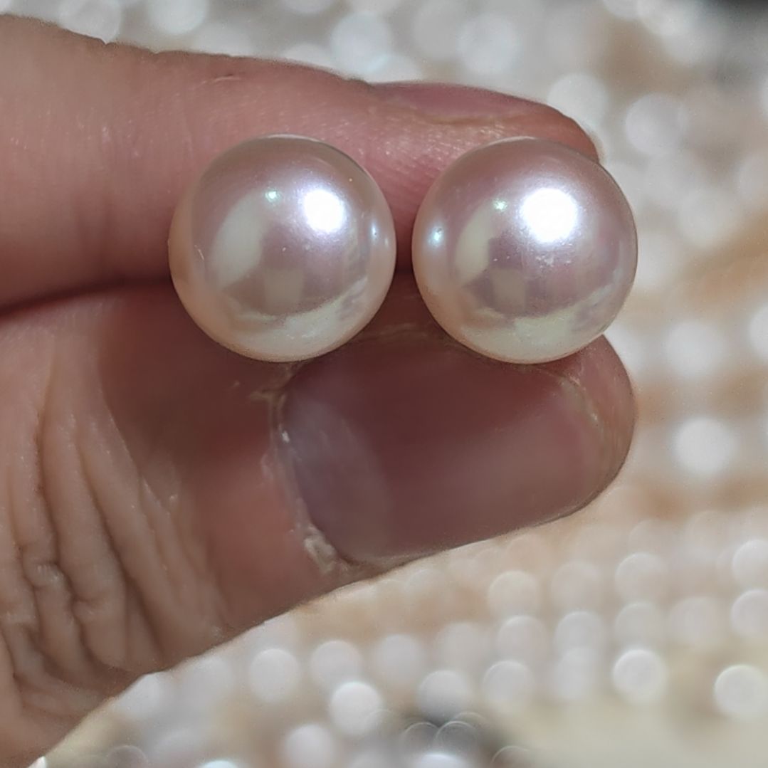 用***5银S925镶嵌淡水珍珠耳饰