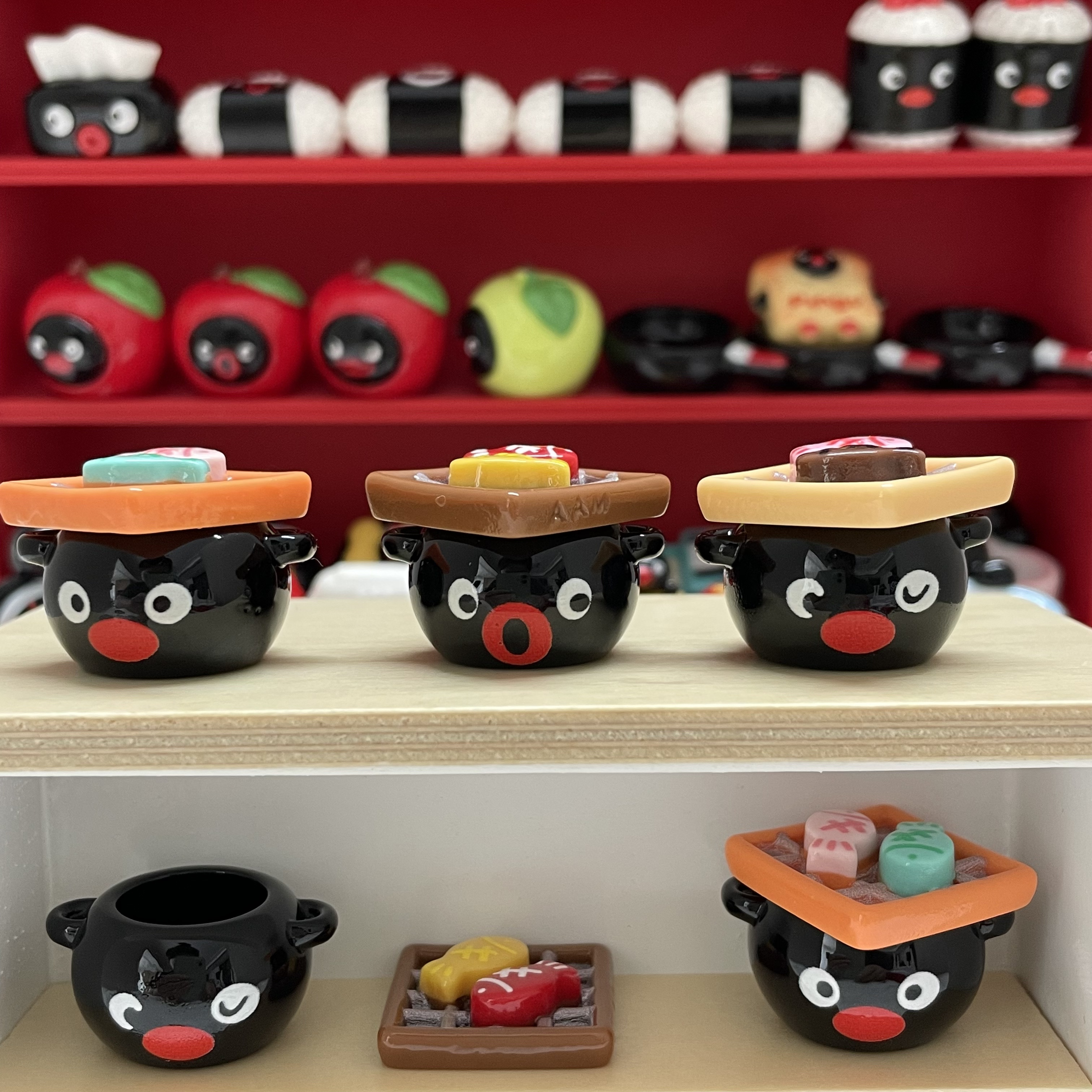 爱爱妈定制pingu烤鱼架和锅微缩食玩 手机链diy材料配饰