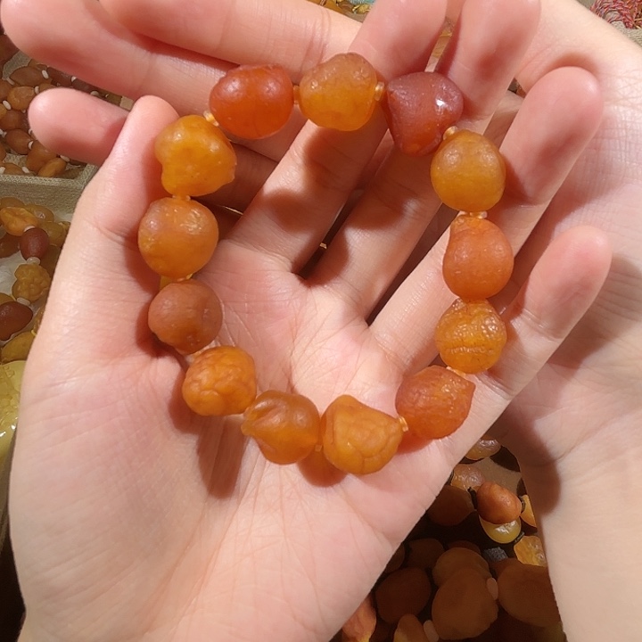 琥珀未镶嵌手链蜜蜡海漂手串