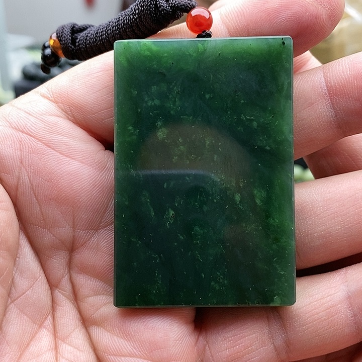 【闪购商品】未镶嵌手链和田玉碧玉无事牌^_^