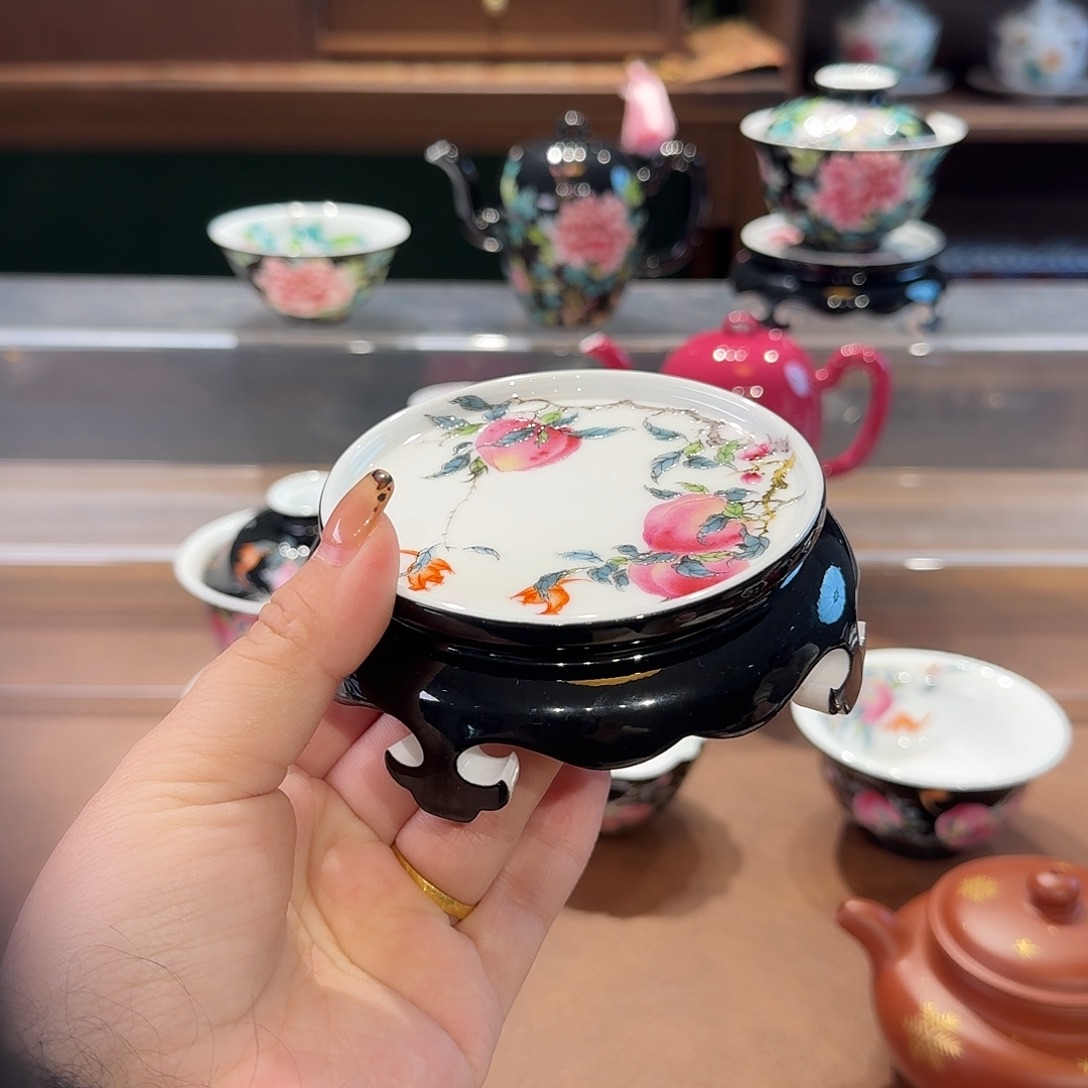 珐琅彩主人茶巾茶具