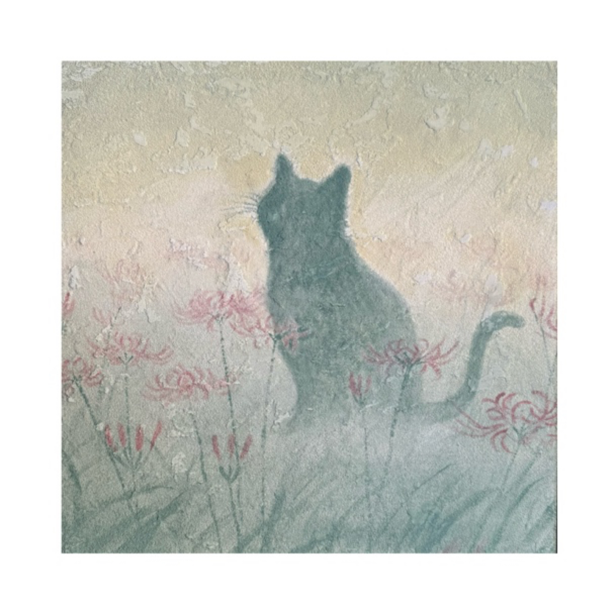 艺术家王德超【花野猫影】40*40 原作 孤品