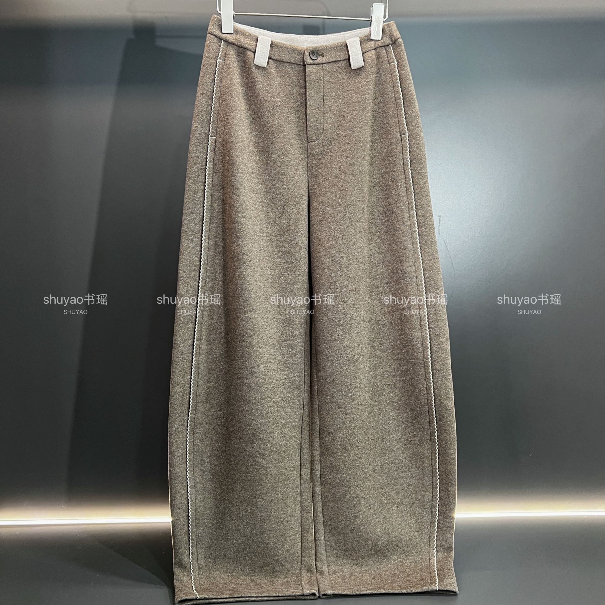 【牦牛绒】超软加厚牦牛绒直筒阔腿裤休闲显瘦百搭女裤冬款