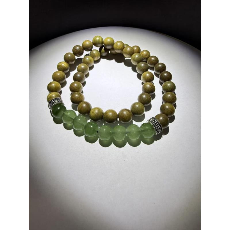 DA1132-绿檀双圈手串