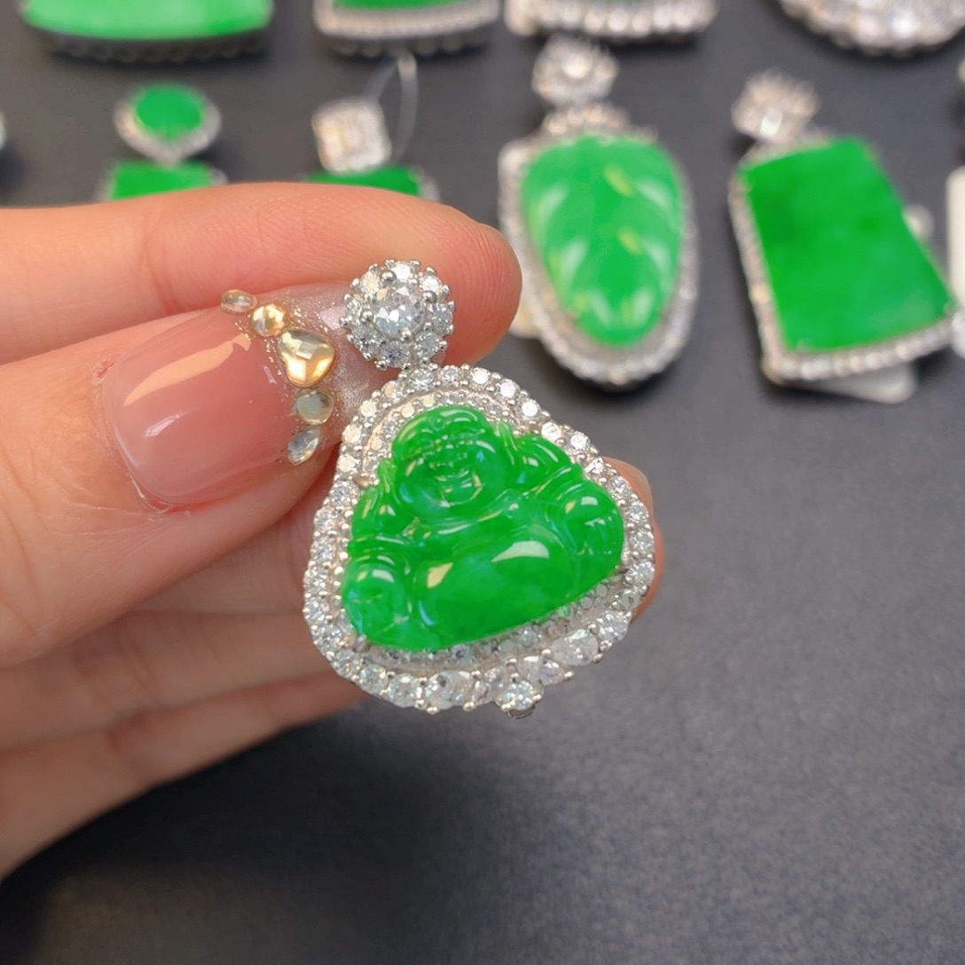 翡翠银S925镶嵌颈饰