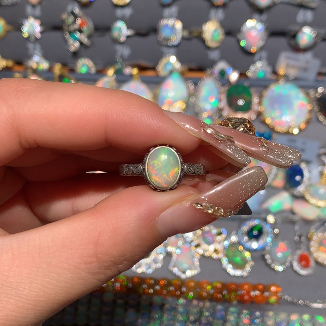 欧泊银S925镶嵌福利戒指