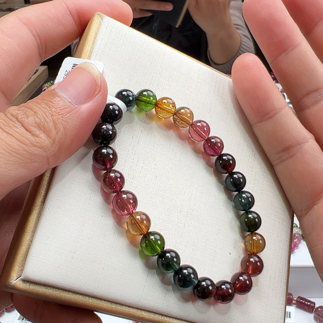 手串碧玺未镶嵌7.5mmmmmmmmm