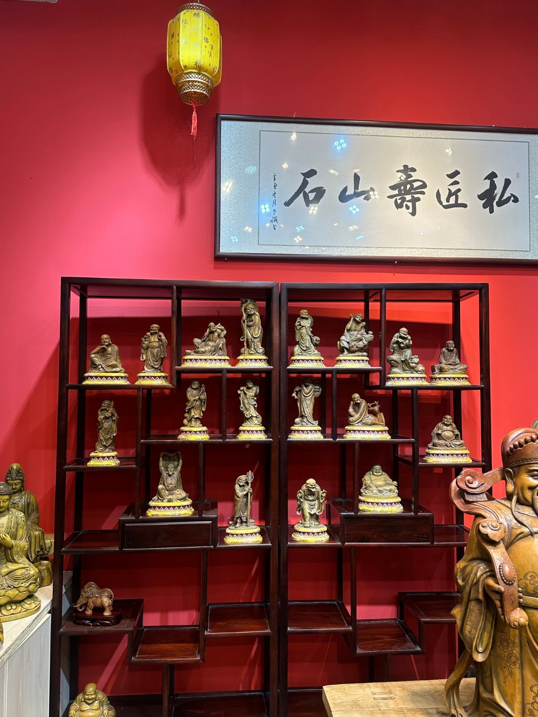 千烨寿山石手工雕刻客厅玄关送礼收藏桌面石雕人物装饰摆件