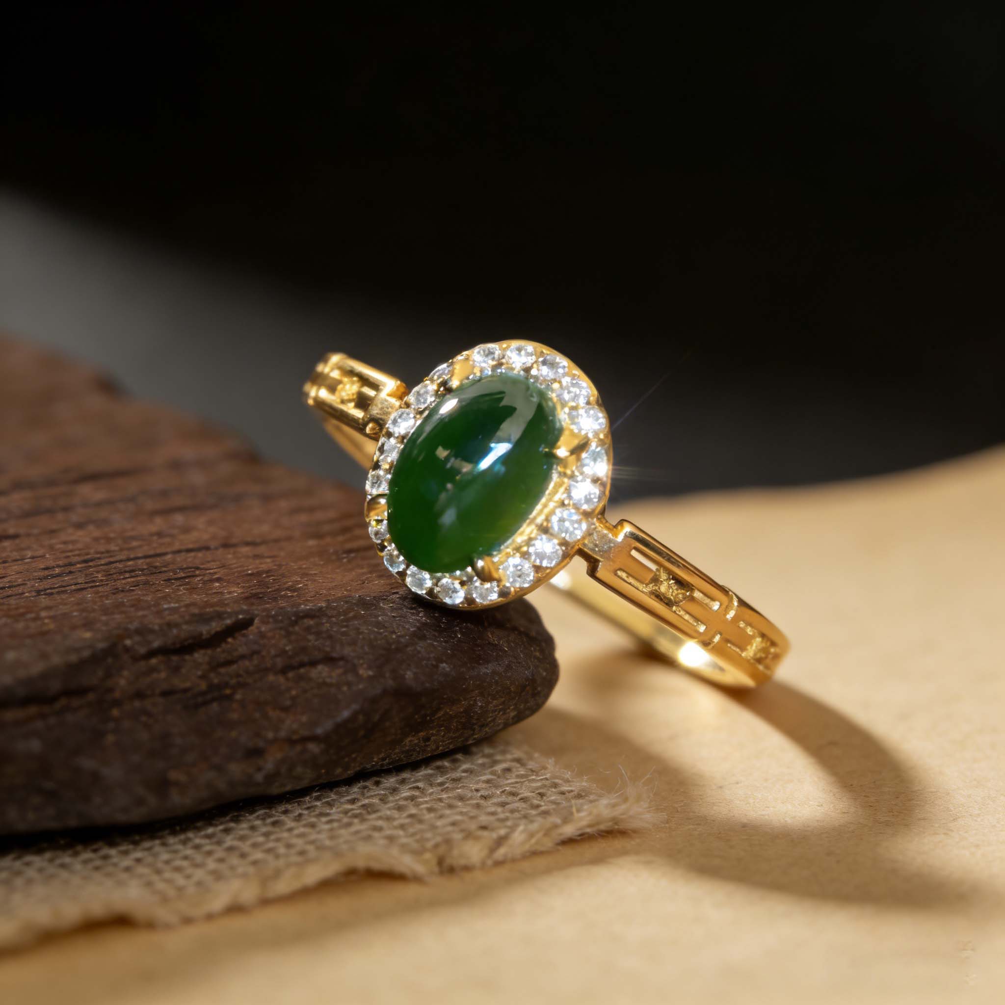 青珮|和田玉女碧玉首饰菠菜绿戒指送婆婆妈妈珠宝饰品多样性发货