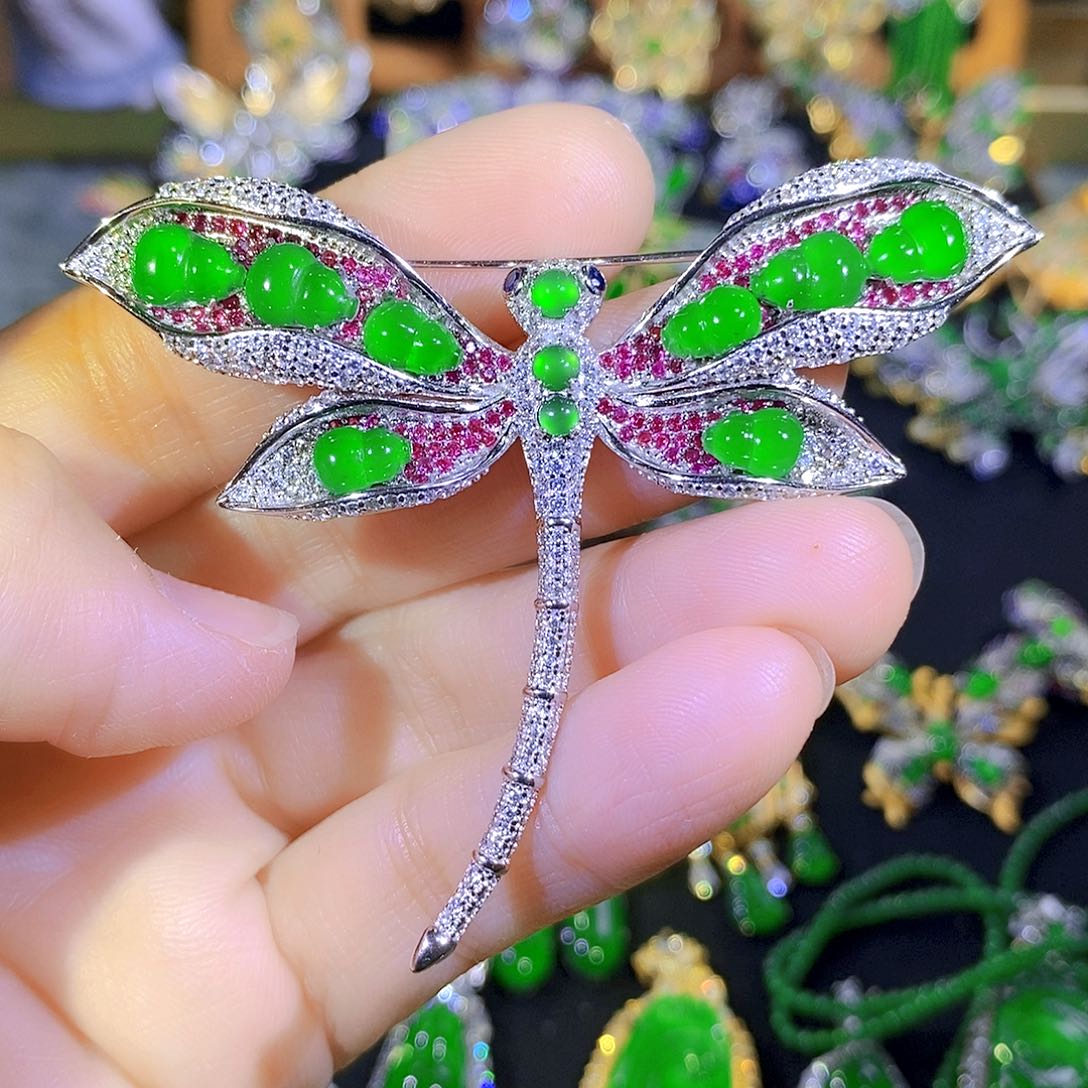 颈饰银S925镶嵌翡翠