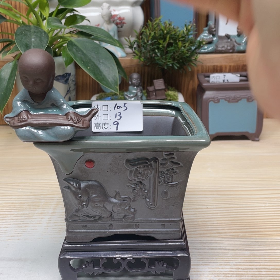 紫砂花盆陶瓷艺术花盆陶瓷