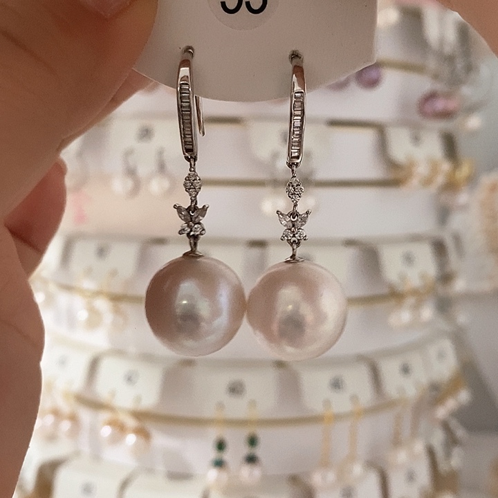 淡水珍珠耳饰银S925镶嵌