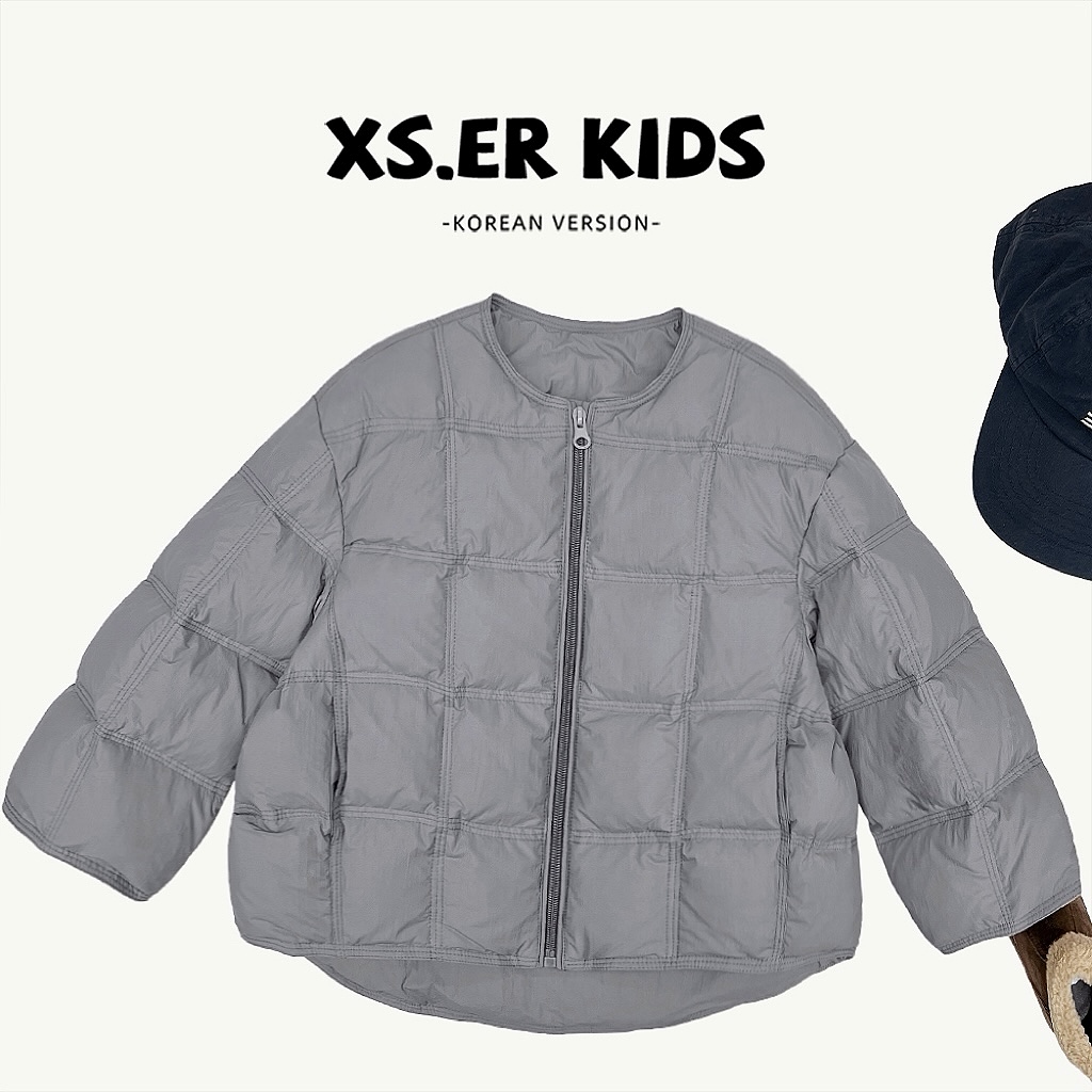 【小首尔】现货【泡芙奶泡】冬季男女童绗线加厚保暖棉服外套HBB8459