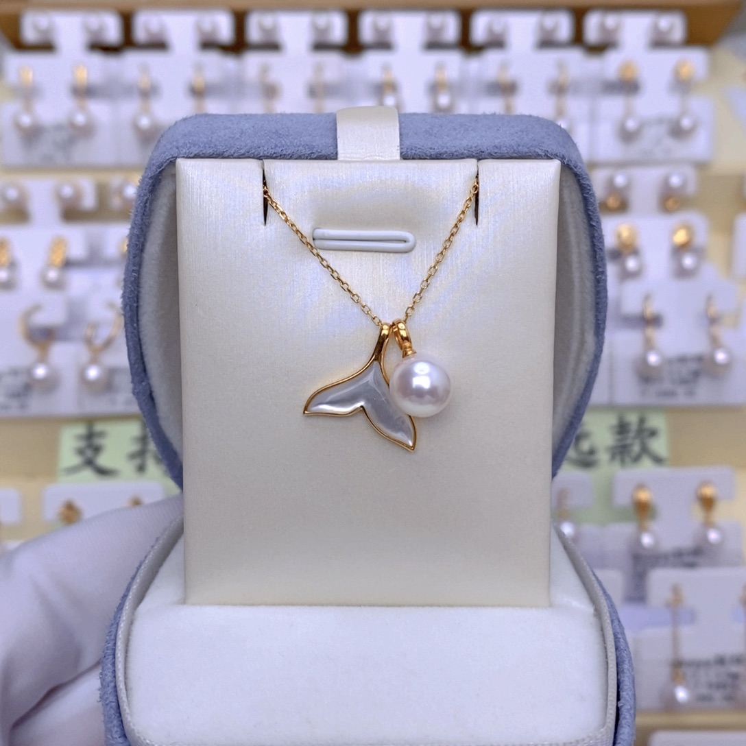 海水珍珠18K金镶嵌套链