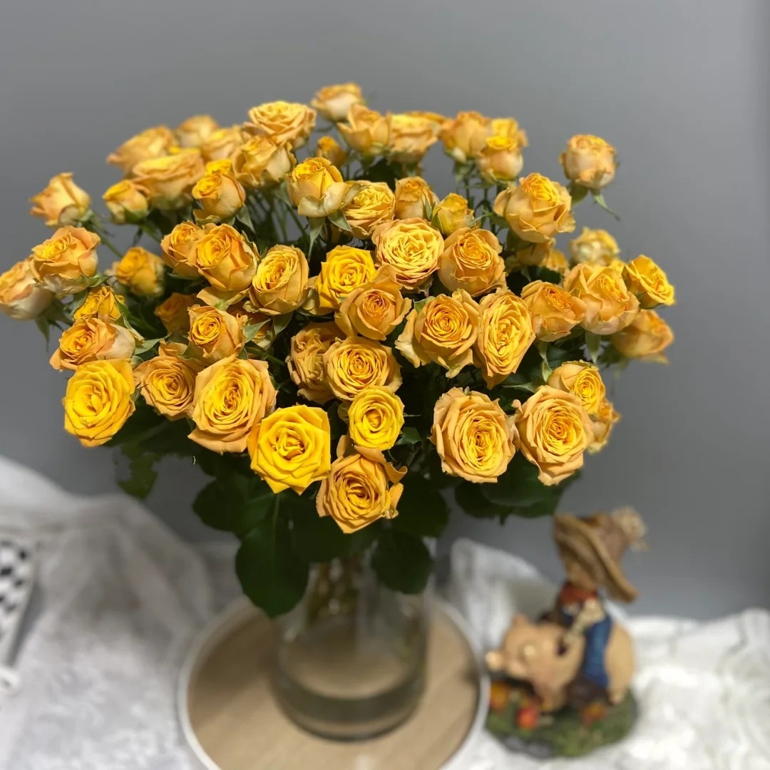 【云台花卉】金色麦浪多头玫瑰 两单升级京东冷链/EMS空运