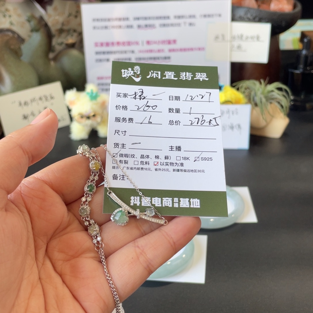 捂****翡翠银S925镶嵌颈饰翡翠