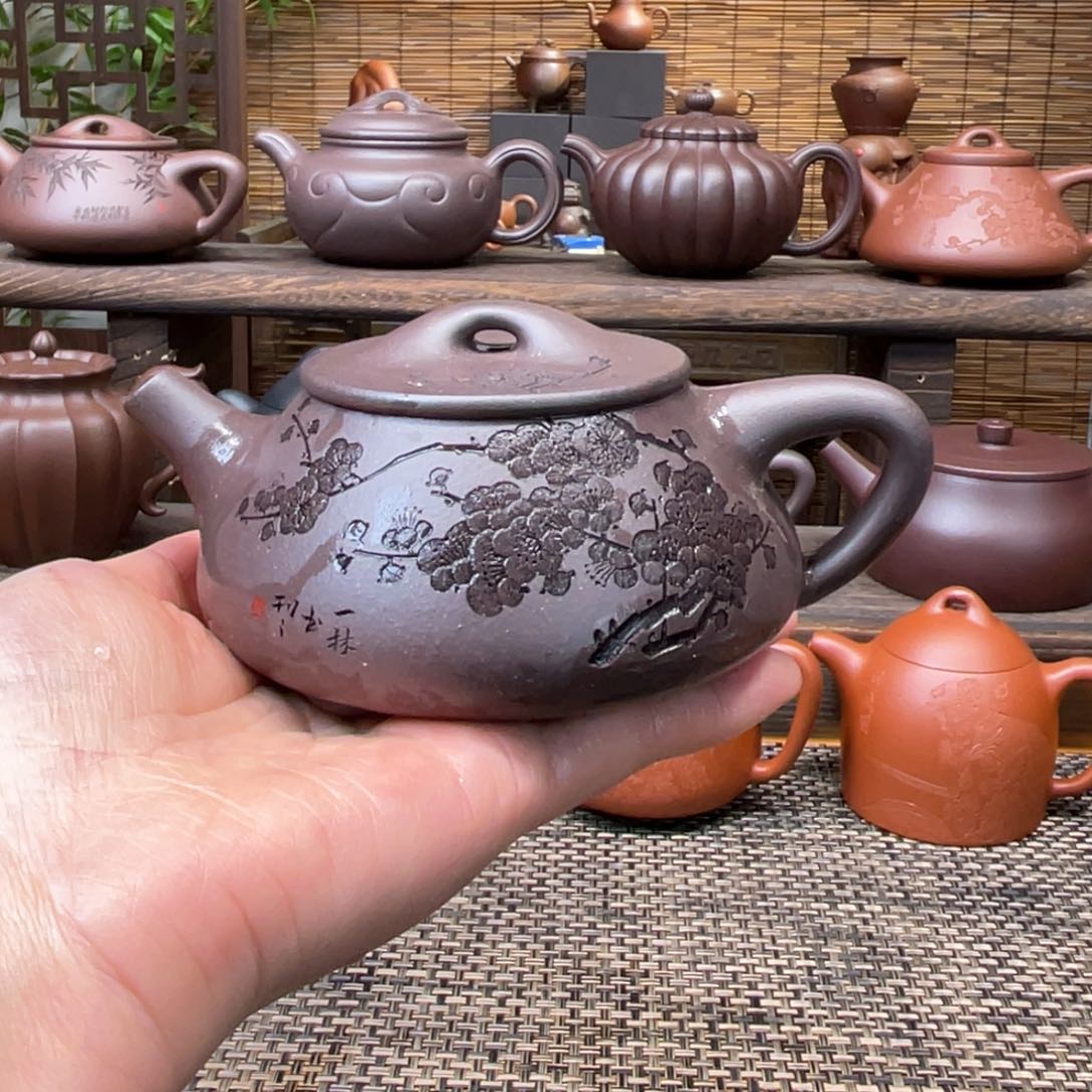 紫砂茶壶宜兴原矿紫砂手工制240